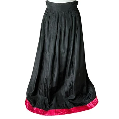 "De colección Años 50 60 Lee Jordan Negro Rosa Caliente Tafetán Maxi Falda Formal Mujer 26"""  Foto 1 de 4
