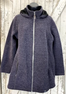 LL Bean Misses M Full Zip Wool Blend Fleece Hood Outdoor Jacket - Picture 1 of 7