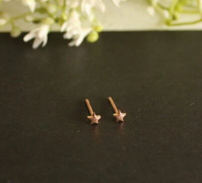 14k Solid Gold Mini Star Piercing Gold Body Piercing Dainty Celestial Jewelry. - Image 1 of 4