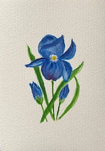 Original Painting Postcard & Envelope Iris Beata Ulikowska 105x148mm Aquarelle - Picture 1 of 4