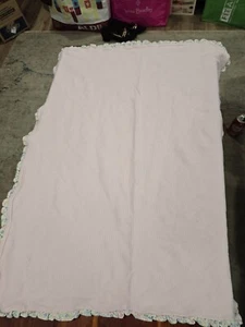 Ralph Lauren Ruffle-Trim Cotton Blanket One Size - Picture 1 of 7