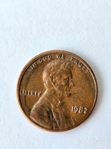 1982 unneuwertig Large Date Lincoln Kupfer Penny 3,1 g; seltener Doppelfelgenfehler - Bild 1 von 15