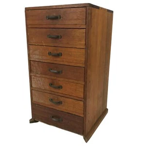 Japanische Holz Werkzeugtruhe Kougubako Vintage Aufbewahrung Werkzeugkiste 7 Schubladen Braun T402 - Bild 1 von 13