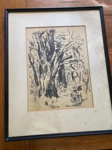Vintage Framed REUBEN FOGELSON CHARCOAL Abstract LANDSCAPE Signed - Picture 1 of 12