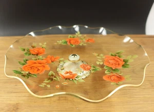 VTG James Clarke and sons England stoke on Trent poppy candy dish 9.5" - Picture 1 of 6