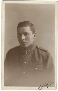 1916 RPPC Photo Postcard a Young English Soldier ww1 from a New Zealand regiment - Picture 1 of 2