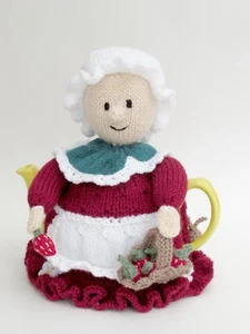 Devonshire Strawberry Picker Tea Cosy Knitting Pattern to knit your own - Picture 1 of 12