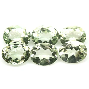 15.61 CT. Unheated 6Pcs Green Amethyst Uruguay Oval - Picture 1 of 3
