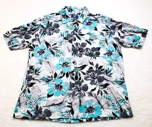 George Hawaii Tropical Button Down Hemd Herren Große 42 - 44 Blumenmuster - Bild 1 von 8