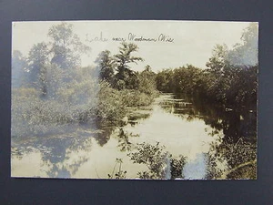 Woodman Wisconsin WI Lake Szene Echt Foto Postkarte RPPC um 1910 - Bild 1 von 2
