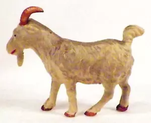 Billy Goat Zelluloid Spielzeug Weihnachten Putz Eisenbahn Display 1 Horn fehlt Vintage - Bild 1 von 6