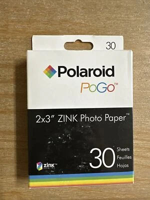 Polaroid PoGo 2x3" Zink Photo Paper 30 Sheets New Sticky Backed Full Color - Image 1 of 2