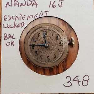 NANDA WATCH MOVEMENT 16J #348 - Picture 1 of 3