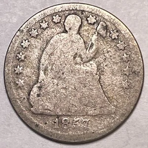 1857 Seated Liberty Half Dime Good G Coin #13825 - Picture 1 of 3