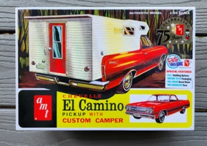 AMT 1/25 1965 CHEVY EL CAMINO PICKUP WITH CUSTOM CAMPER MODEL CAR KIT # 1364 F/S - Picture 1 of 20