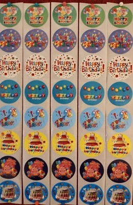 40PC.  HAPPY BIRTHDAY STICKERS - ENVELOPE SEALS  - Image 1 of 4