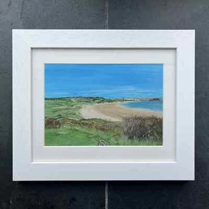 Hole 9, Tenby Golf Club, Jenkins, Framed Print, Painting Pembrokeshire Tara Hale - Picture 1 of 5