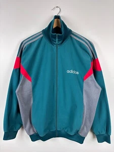 Giacca Adidas Track Zip Vintage anni 90 Verde Grigio Uomo Taglia M - Foto 1 di 10