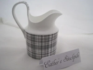 STECHCOL GRACIE BONE CHINA CREAMER GRAY PLAID - Picture 1 of 3