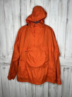 MENS VINTAGE GAP ORANGE 1/4 ZIP VENTED ANORAK HOODED WINDBREAKER JACKET XXL - Image 1 of 4