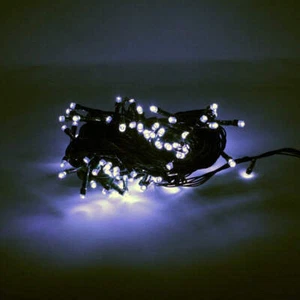 100 LED Green Wire String Light with connector - White - Picture 1 of 4