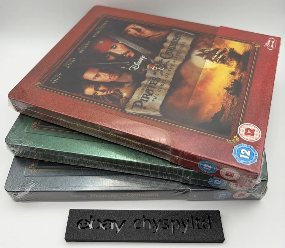 Pirates of the Caribbean Trilogy Blu-Ray Steelbook Zavvi NEW SEALED 1, 2 & 3 UK - Image 1 of 4