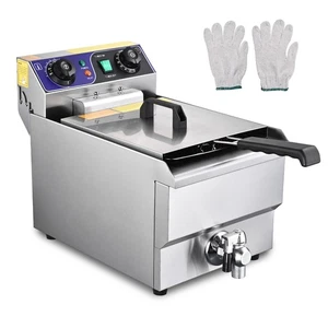 WeChef 11.7L Electric Deep Fryer Drain Timer Stainless Steel Commercial 1500W - Picture 1 of 10