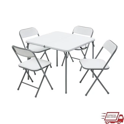 5 Piece Foldable Card Table & Chair Set Indoor Outdoor Activities Storage New - Image 1 of 4