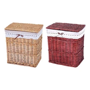 Laundry Hamper Woven Rattan Basket Laundry Basket Toys Storage Organizer - Picture 1 of 13