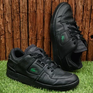 Lacoste Court Cage Black Leather shoes sneakers US 10 UK 9 EUR 43 - Picture 1 of 12