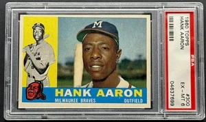 1960 Topps Hank Aaron Milwaukee Braves HOF PSA 6 #300 cc23 - Bild 1 von 6