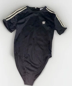 Adidas Originals Body Suit Women’s Size M Black Short Sleeve Athletic 90s Y2K - Picture 1 of 14