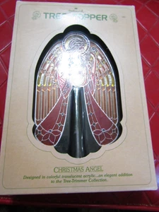 Hallmark NATALE Vintage "VETRO MACCHIATO" ANGELO Plastica ALBERO TOPPER - anni '70 - Foto 1 di 3