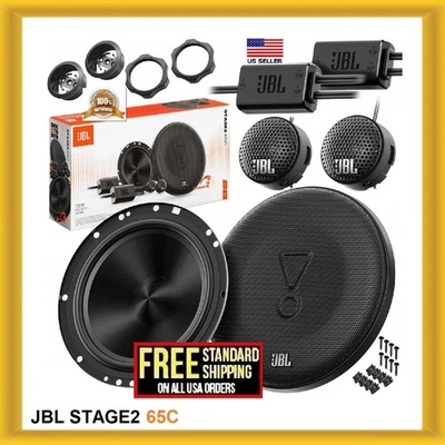JBL Stage2 65C Component Speakers 720W 6-1/2" Car Audio Tweeter Crossover 6.5'' - Image 1 of 4