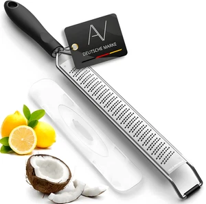 AVANA Zester Reibe aus Edelstahl mit Schutzabdeckung Käsereibe Handreibe Raspel - Bild 1 von 7