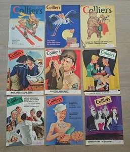 COLLIER’S MAGAZINE COVERS ONLY 1940’S (9) LOT #2 - Picture 1 of 6