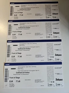 VIP 4 mal Tickets Gotthard und Krokus Front Of Stage Tettnang 10. August 2025 - Bild 1 von 1