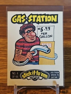 1976 Fleer Stick-It-To'em Stickers # 4 Gas Station - Image 1 of 2
