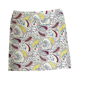 Talbots Paisley Print Short Skirt Women Size 4 Petite Retro Colorful Statement - Picture 1 of 11