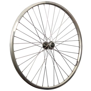 26 Zoll Vorderrad Ryde Zac19 Hohlkammer geöst Shimano HB-QC300 Disc CL silber - Bild 1 von 9