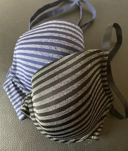 2 x Schalen BH „Stripes“ mit Bügel *Lovely Lingerie*Bee Dees* 80 Cup D Neu - Bild 1 von 9