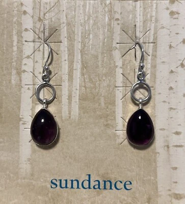 Pendientes Cabujón Colgantes Amatista Plata Catálogo Sundance - Nuevos Foto 1 de 3