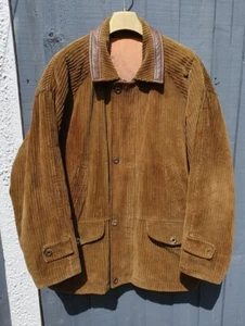 Vintage Thick Jumbo Corduroy Chore/Work Brown Jacket Men's XL/2XL Hunting - Picture 1 of 19