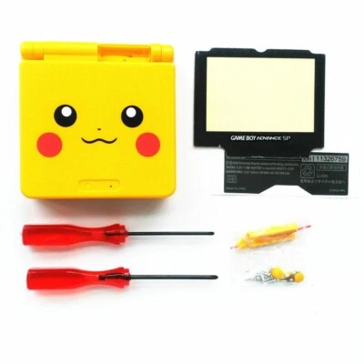 GBA SP Game Boy Advance SP Replacement Housing Shell Screen Lens Pikachu Yellow - Image 1 of 4