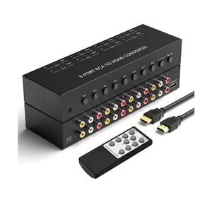 8 Port RCA to HDMI Converter 1080P/720P RCA Composite CVBS AV Switch to HDMI ... - Picture 1 of 8