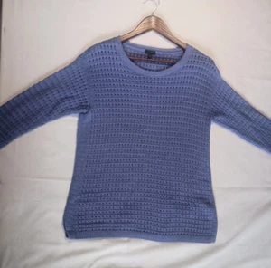 Talbots Women's Loose Knit Sweater Size S Blue. Cotton Lyocell Blend 3/4 Sleeve - Picture 1 of 12