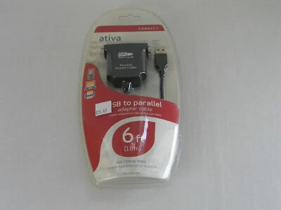 Ativa USB to Parallel Adapter Printer Cable 6ft (1.8m) 828-565 - Image 1 of 2
