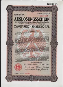 GERMANY 12RM-50RPF REICHSMARK 1925 UNC 37063/37064/37065 - Picture 1 of 6