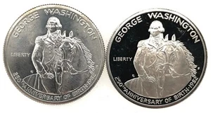 1982 D & S George Washington Commemorative Silver Half Dollars 2 Coin Lot #2 - Picture 1 of 4