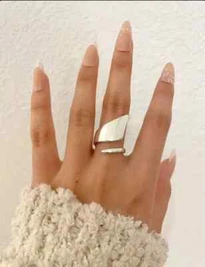 Solid 925 Sterling Wrap Silver Chunky Ring Adjustable Ring Handmade RingAll Size - Picture 1 of 7